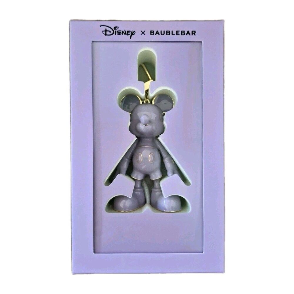 New Disney Baublebar Mickey Mouse Enamel Keychain Bag Charm Keychain Purple